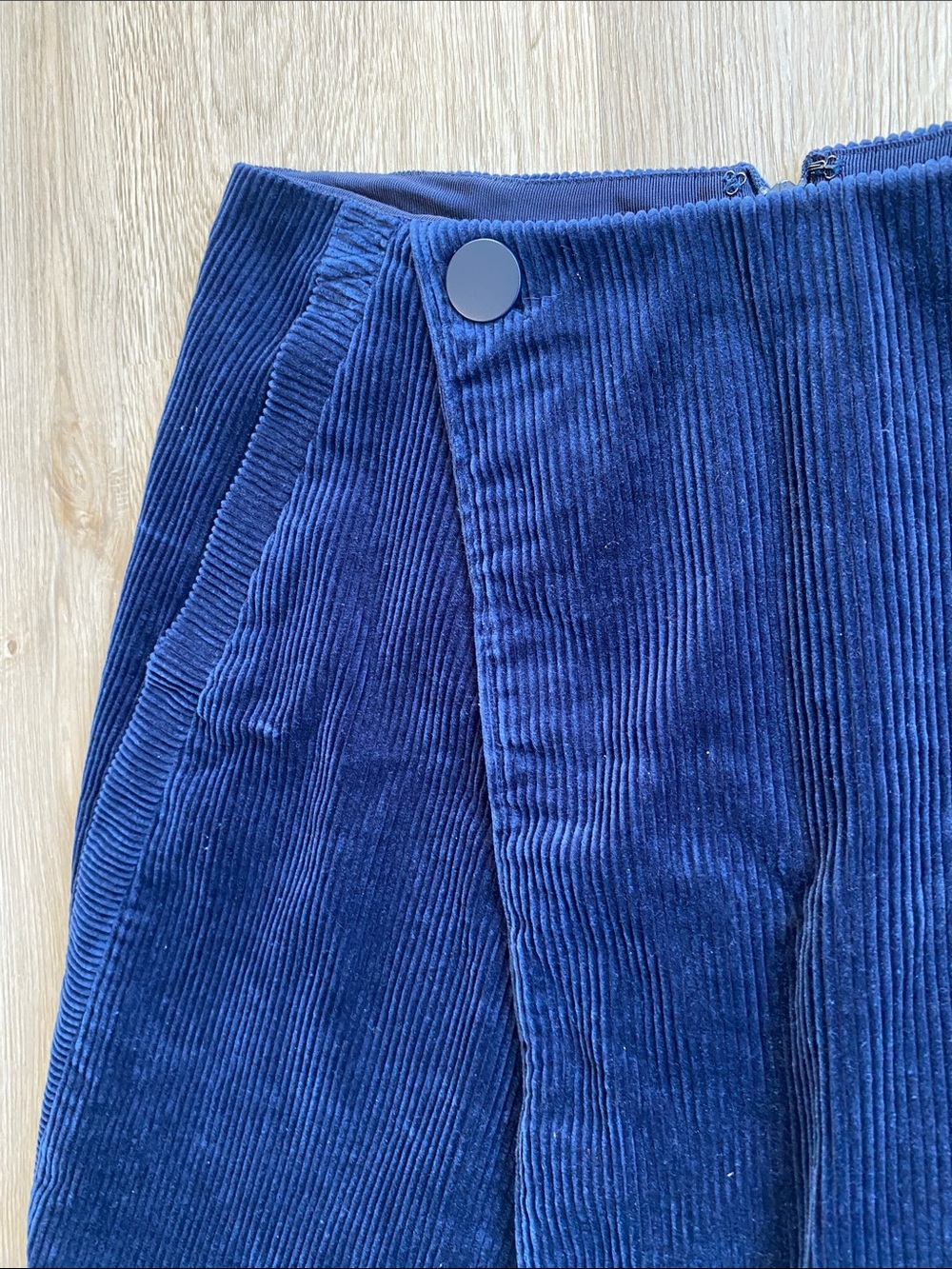 Club Monaco Navy Blue Corduroy Wrap Skort Mini Skirt Size 4 - Picture 3 of 10